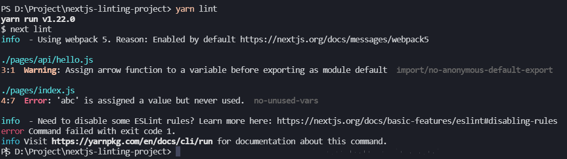 ESLint in Console